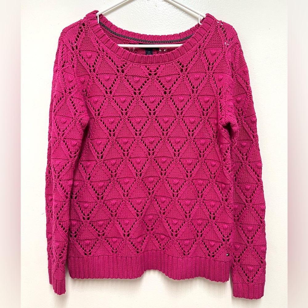 Tommy Hilfiger Cotton Dark Pink Sweater Size S/P